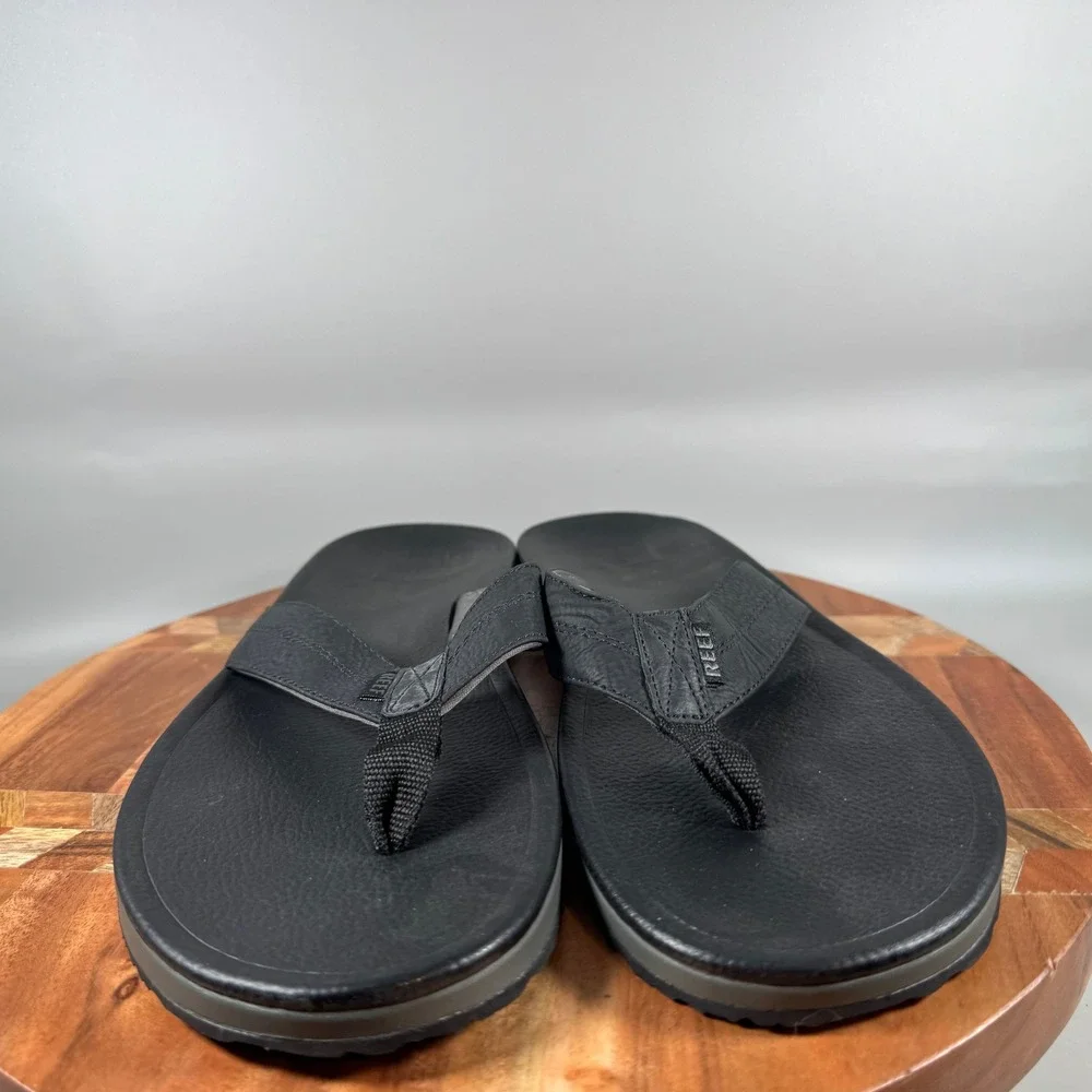 Reef Cushion Bounce Phantom Mens 11 Black Grey Flip Flop Sandals RF0A3FLL B-19